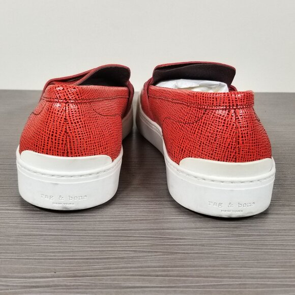 Rag & Bone Colby Penny Loafers, Red Leather, Womens Size 6 M / 36 - Picture 5 of 12